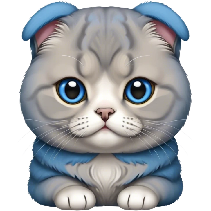 Scottish Fold blue emoji