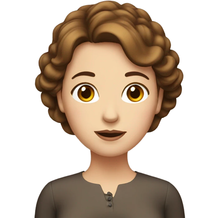 A lady with brown hair with a double chin emoji