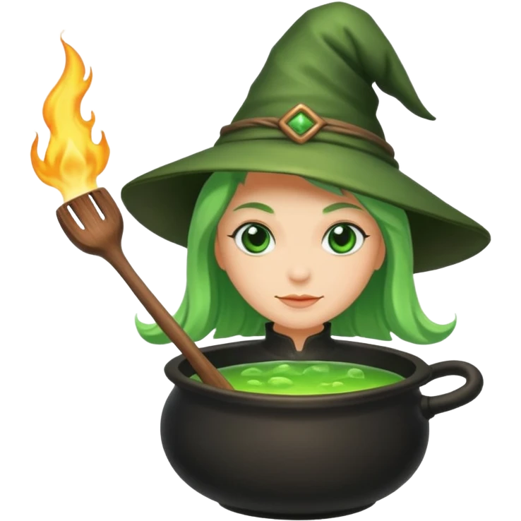 green witch cooking potion emoji