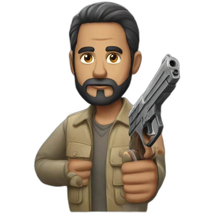Battleground mobile India in hand gun emoji