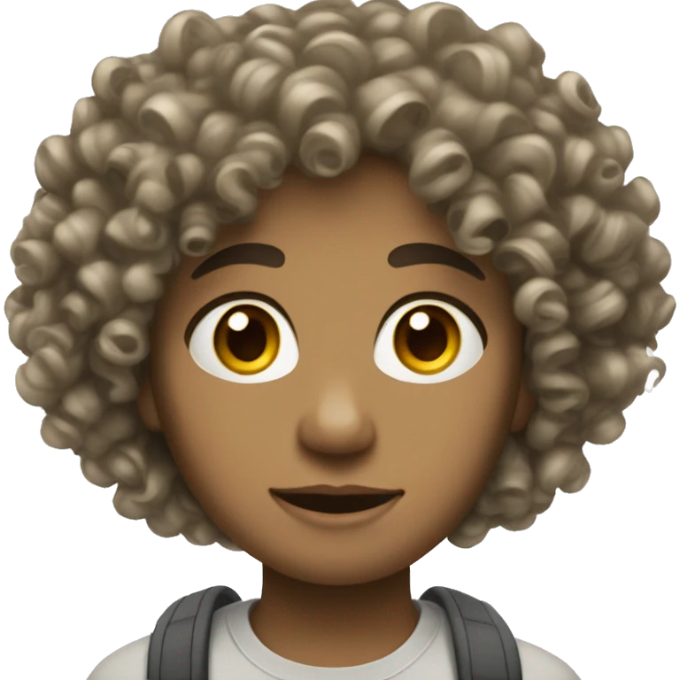 Curly hair white skin and light eyes like honey emoji