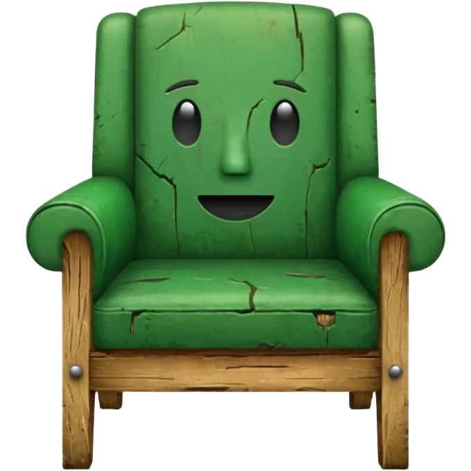 green chair with face emoji