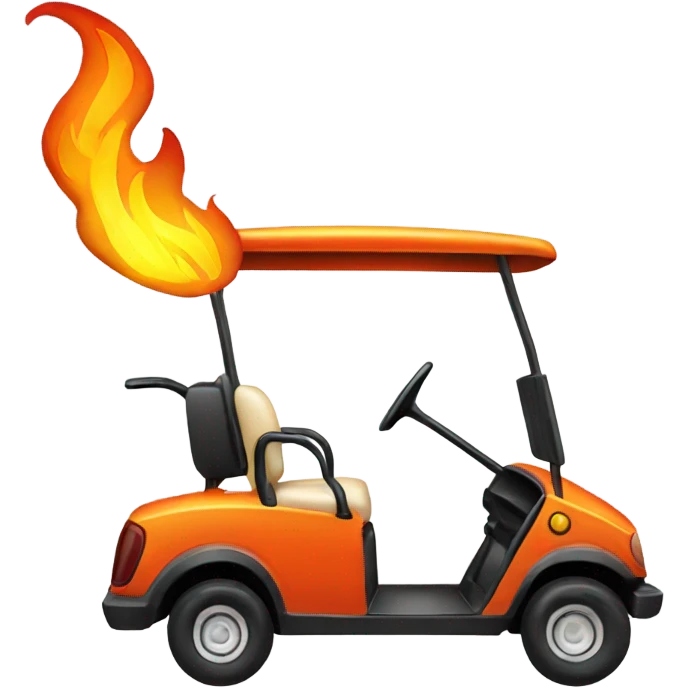 Golf cart taking off with fire emoji
