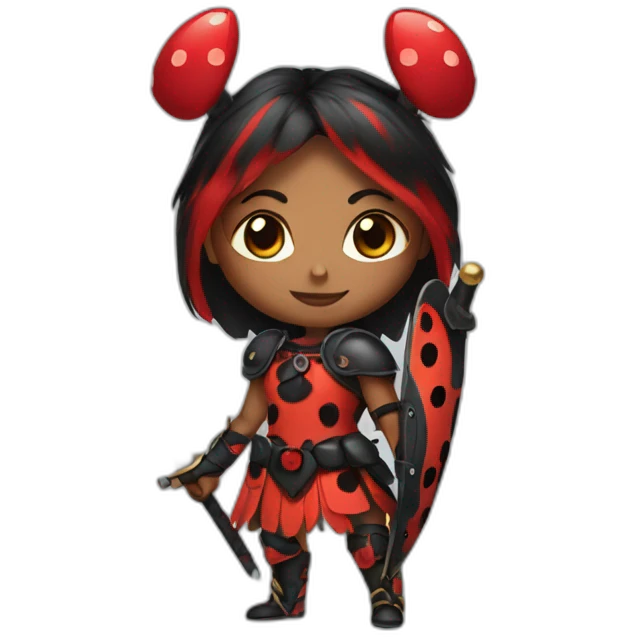 a warrior lady ladybug emoji
