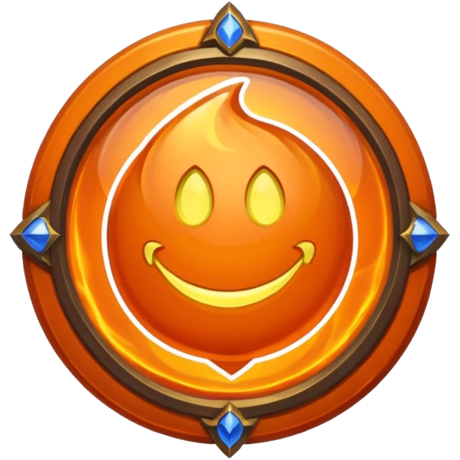 The Heathstone logo but orange emoji
