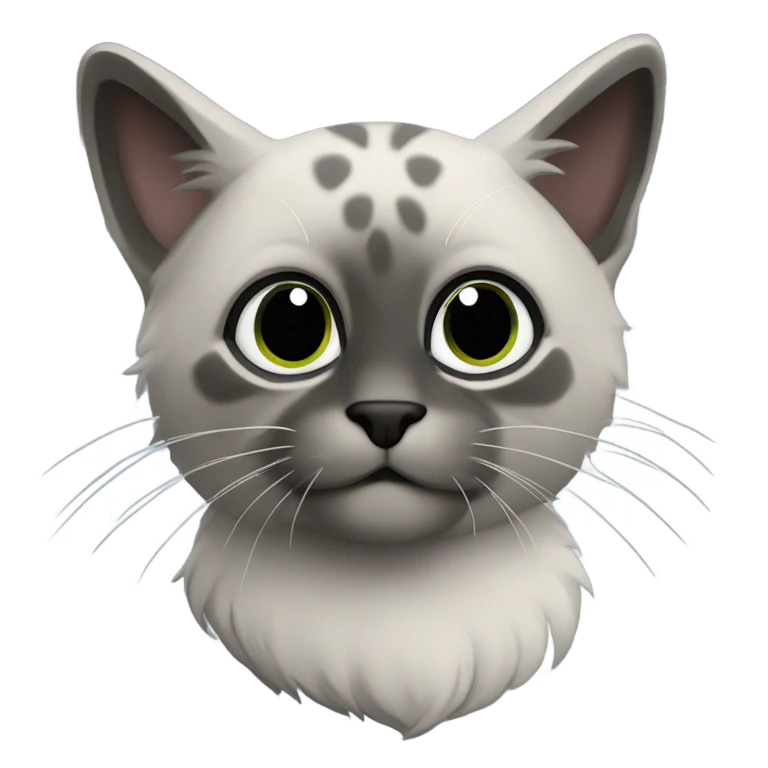 Серая кошка с бантиком  emoji