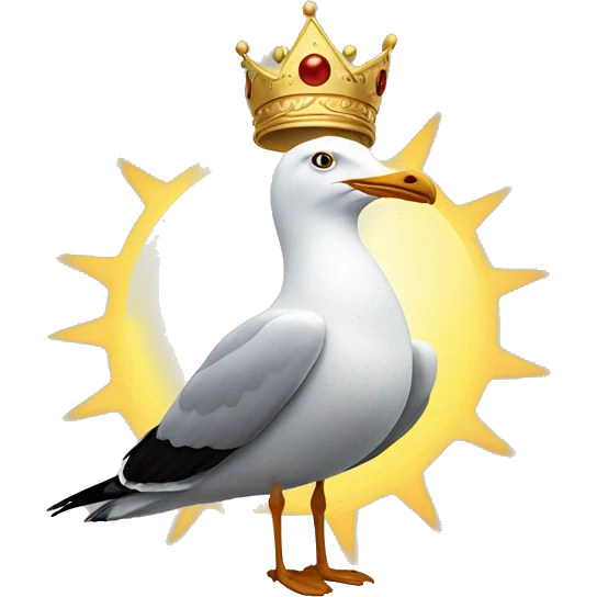 Seagull crown and sun emoji