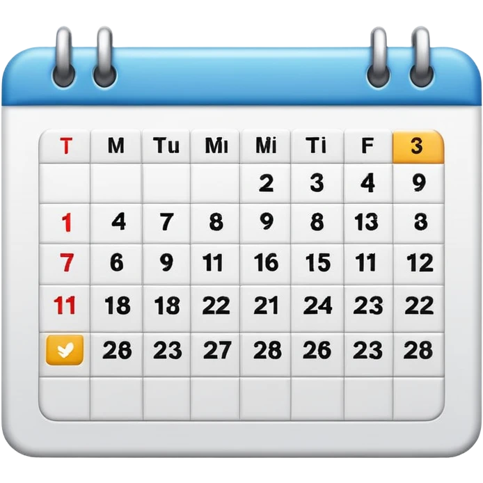 calendar with NO days emoji