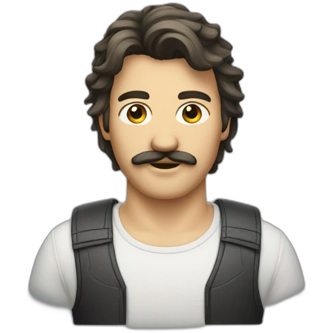 A guy with a mullet haircut and a moustache emoji