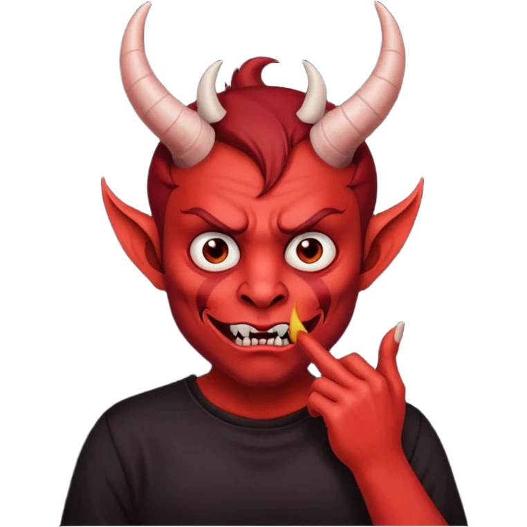 Creppy devil and shushing someone  emoji