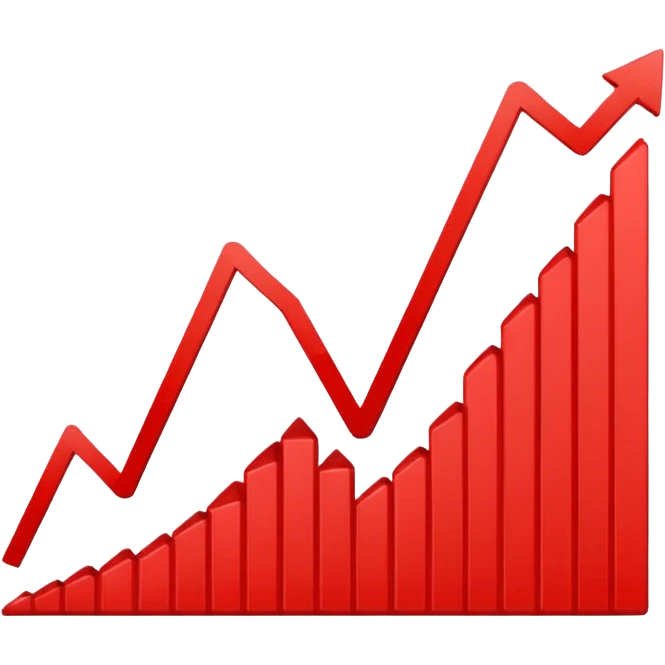 graph with line going down and the line being red emoji