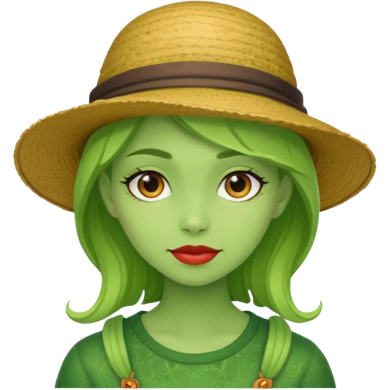 green girl with hat emoji