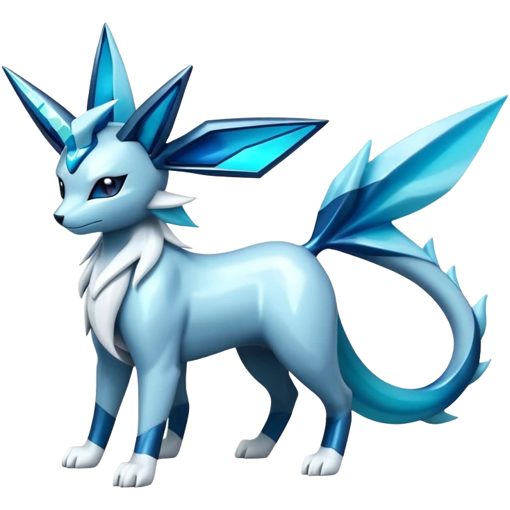 Futuristic Modern Cobalion-Suicune-Vaporeon-Glaceon-fakemon-hybrid emoji