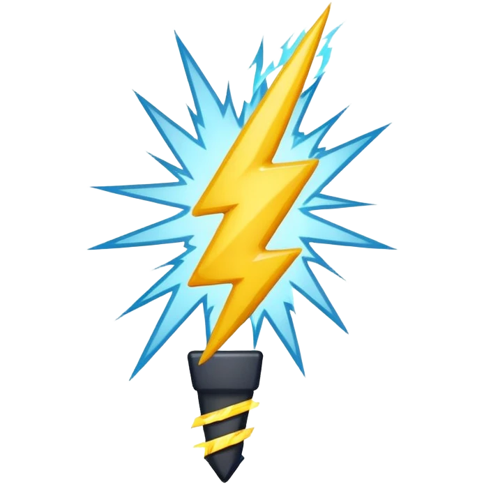 Exclamation point with lightning bolt instead of stick emoji