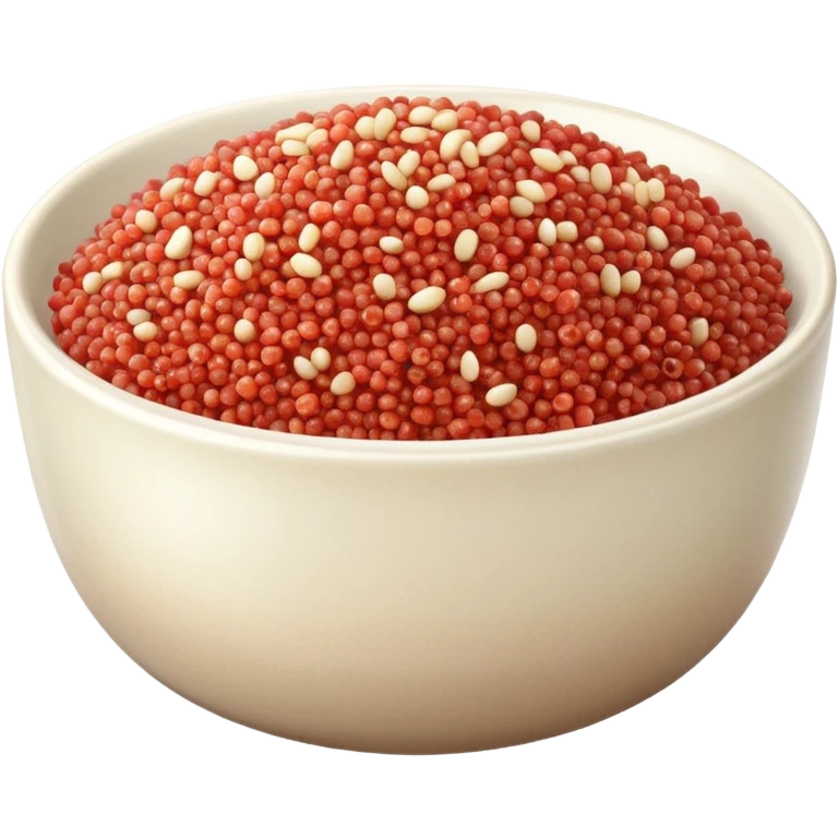 a bowl of red & white small grain quinoa emoji
