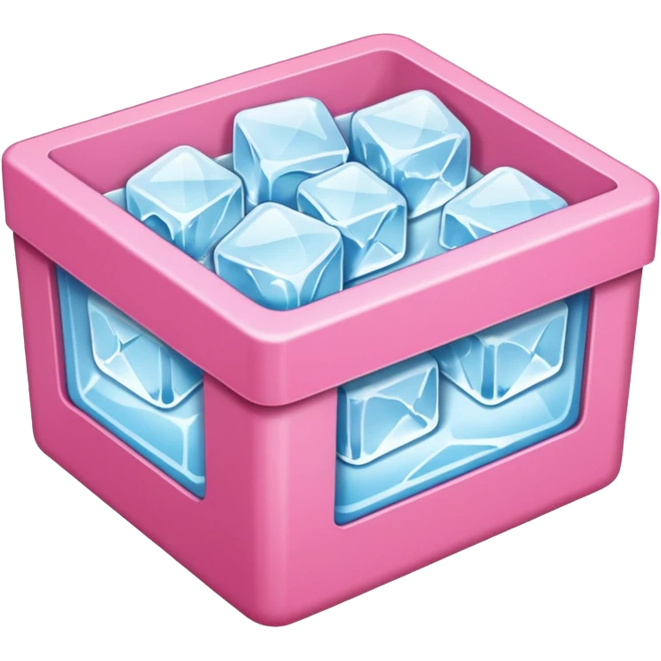 a rectangle pink box with ice emoji