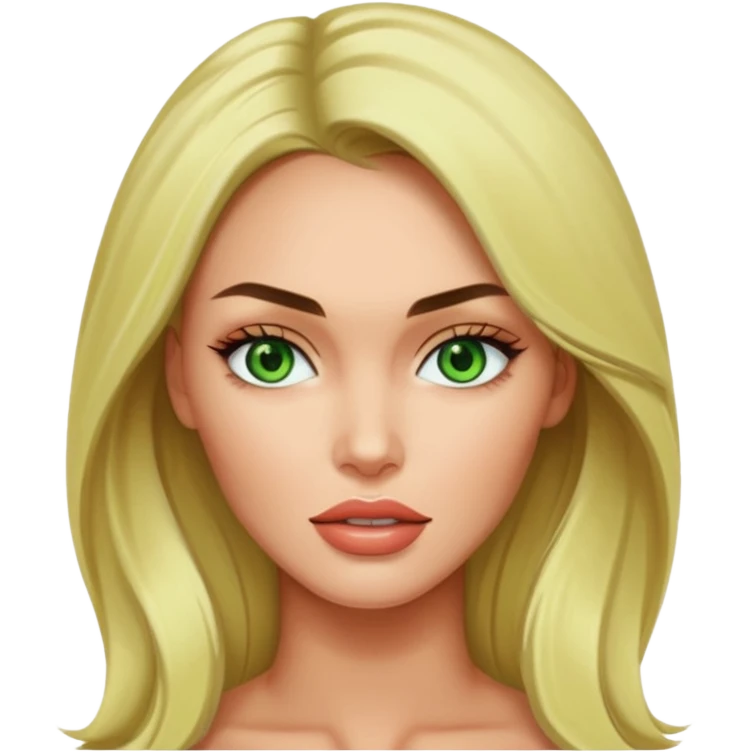 Blonde megan fox with green eyes emoji