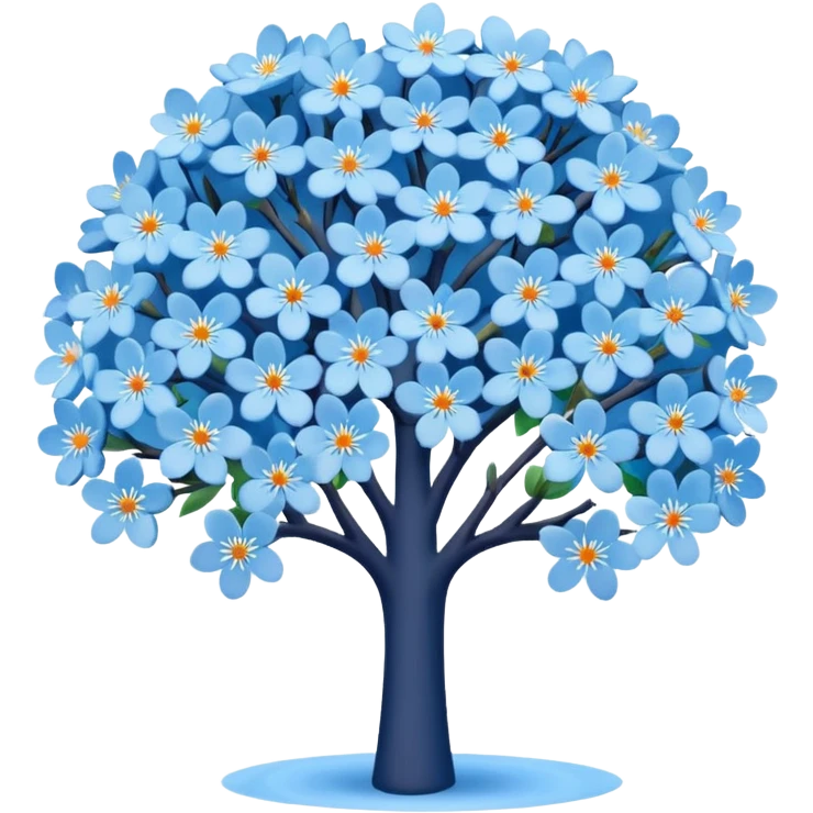 blue blossom tree emoji