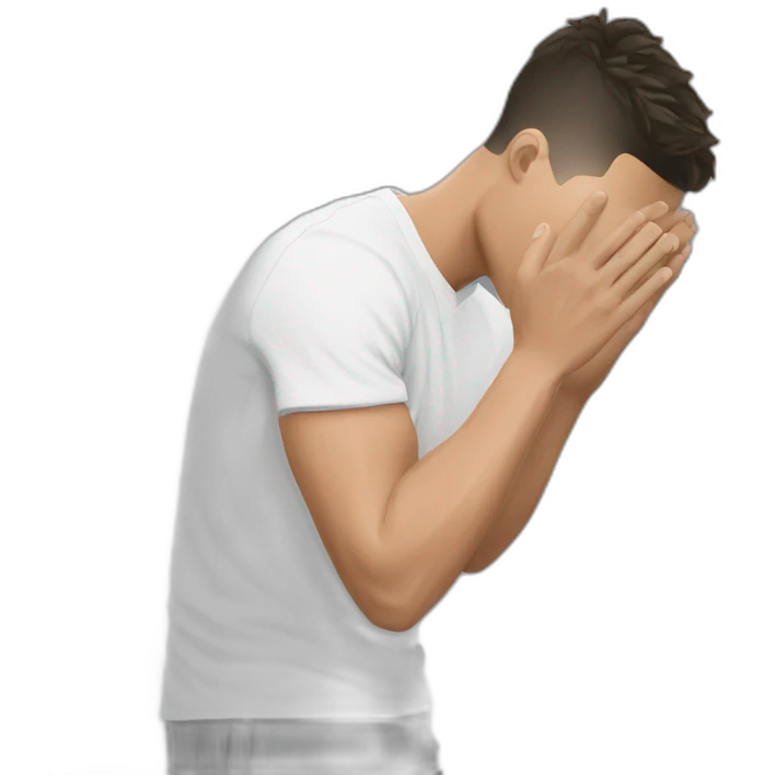 Ronaldo hide his face with hand emoji