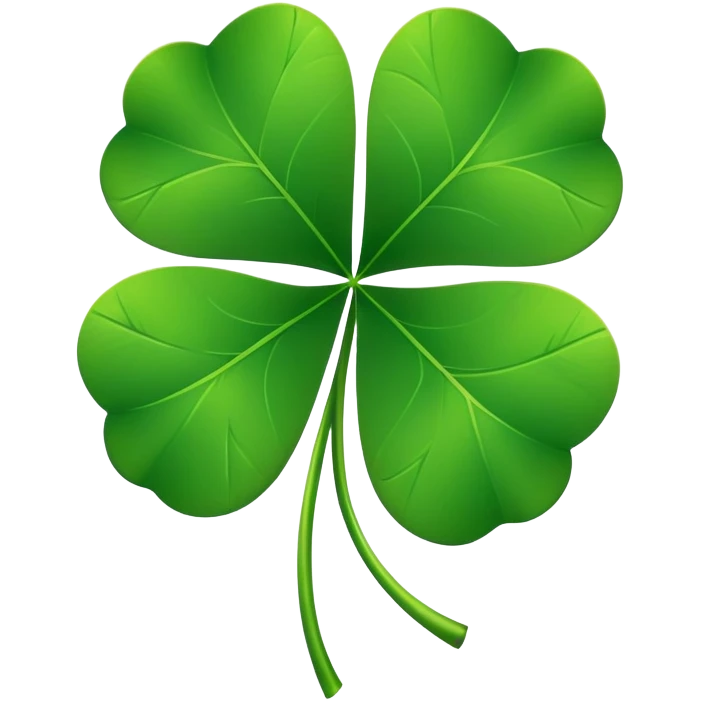 Four leaf clover with a green banner saying champions emoji