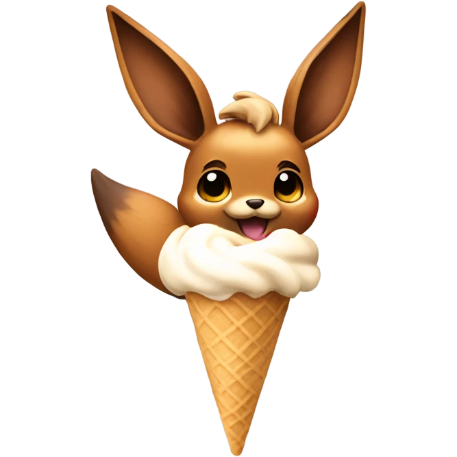 Eevee eating ice cream emoji
