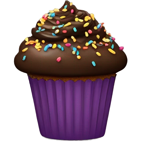 Chocolate cupcake with sprinkles  emoji
