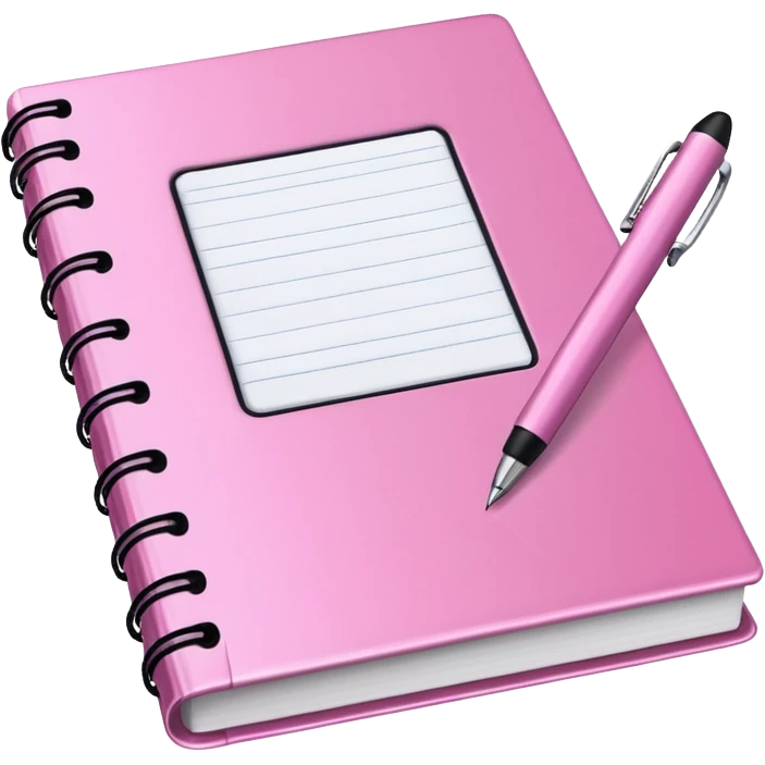 pink book and note pen emoji