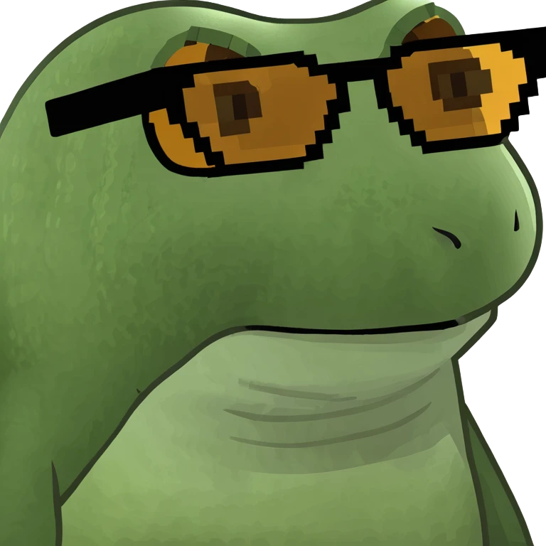 bufo with tortoise triangle 8 bit sunglasses emoji