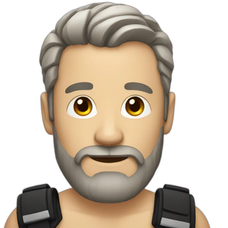 bearded white man with tattoo on his arm emoji