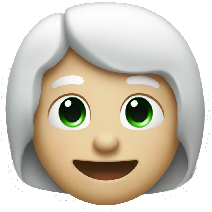 Create emoji, square, with rounded edges, smiling, with big white, white eyes. The mouth should be open in a wide smile, showing a red tongue. The square must be green. emoji