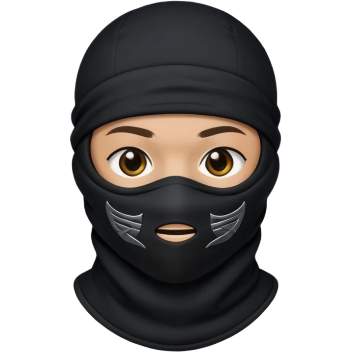 Black fabric Limbless ninja/robber balaclava ball sphere! It’s rollable emoji
