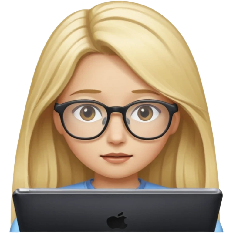je voudrai un emoji d'une fille aux cheveux longs et blonds avec des lunettes entrain de faire de l'écran emoji