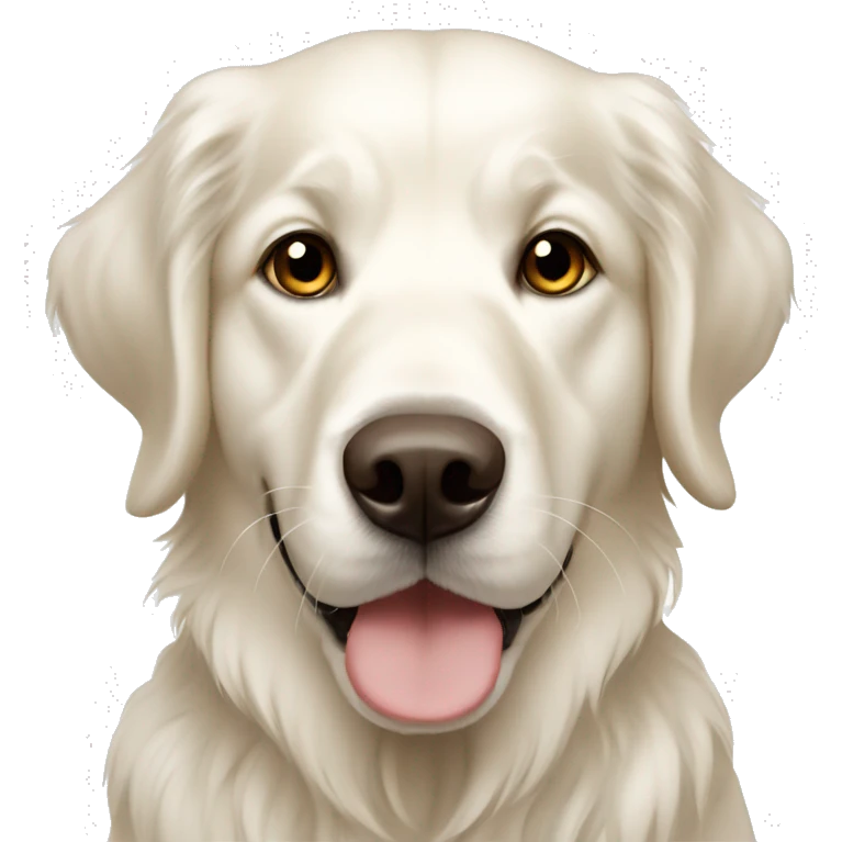 White golden retriever with brown eyes emoji