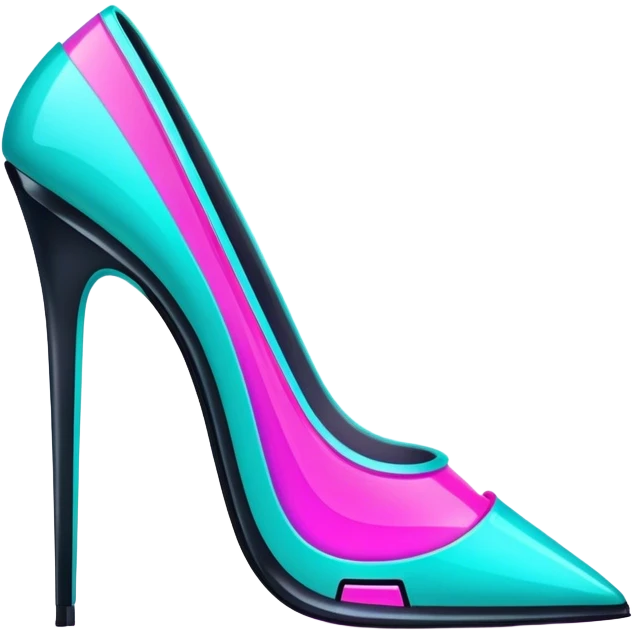 neon cyberpunk style 
stiletto emoji