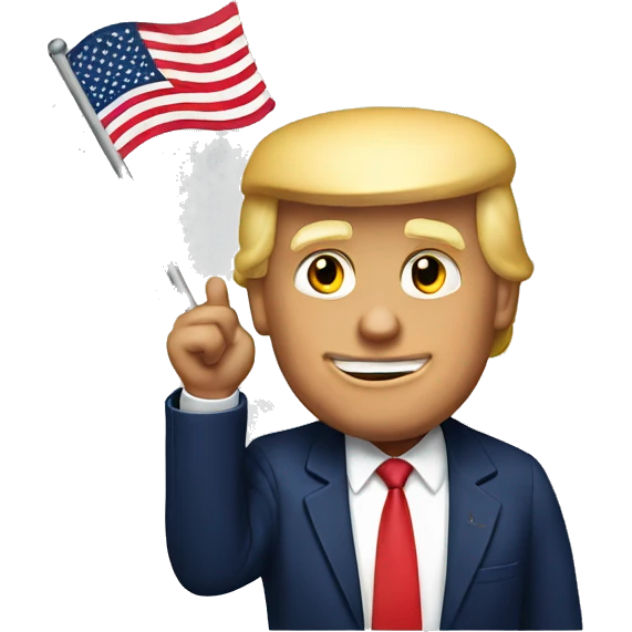 Donald Trump waving an American flag emoji