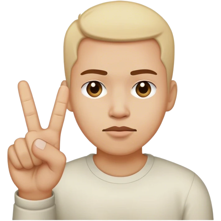 Straight face with a middle finger emoji