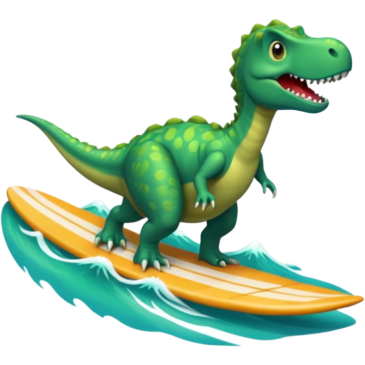 dinosaur is surfing emoji