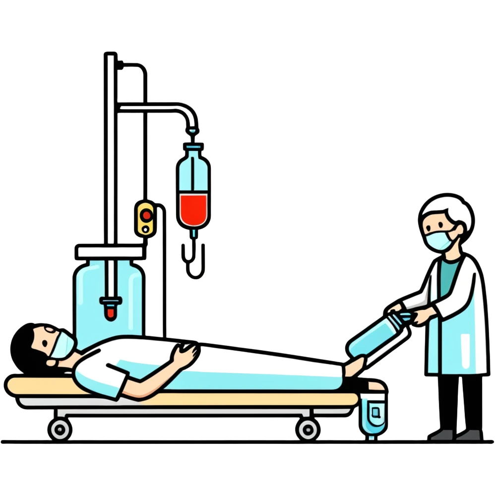Patient giving intravenous fluids to a patient emoji