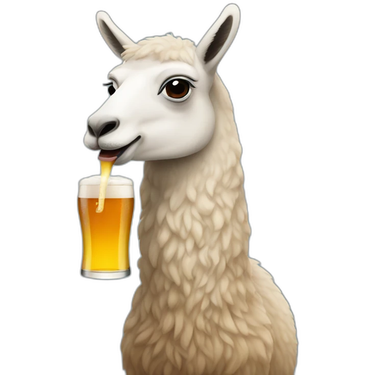 lama drinking beer emoji
