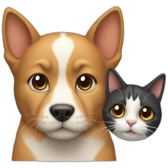 Cat with a dog emoji
