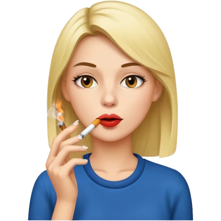 Emily face smoking a cigarette out of mouth  emoji