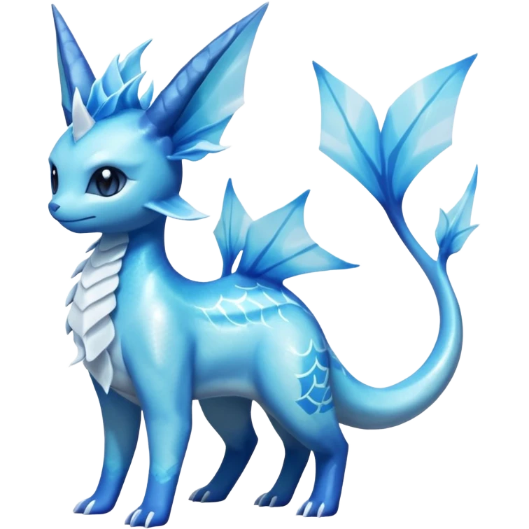 Lumineon-Vaporeon-Amaura-Glaceon-Dragonair-Fakémon-hybrid-creature (full body)  emoji