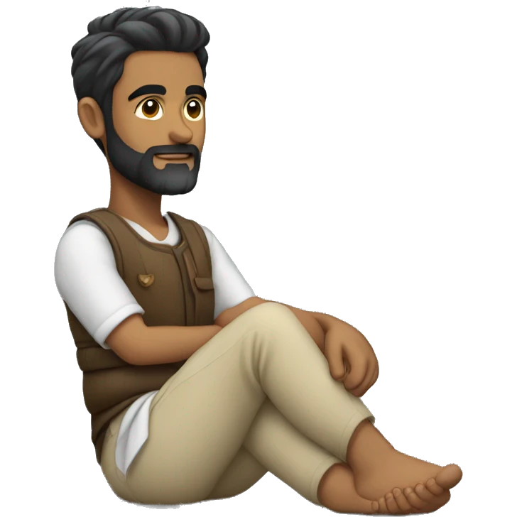 Ahmer holding left hand on thigh emoji