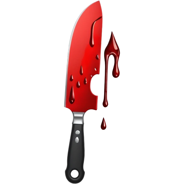  A knife with a black cutting handle with dripping blood on it emoji