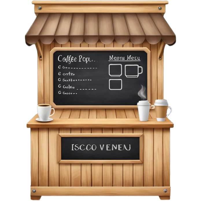 Coffee pop up stand booth front emoji
