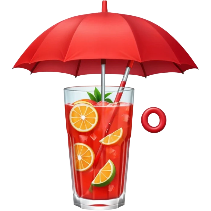 Fruit Punch – colorful drink with fruit chunks and umbrella emoji