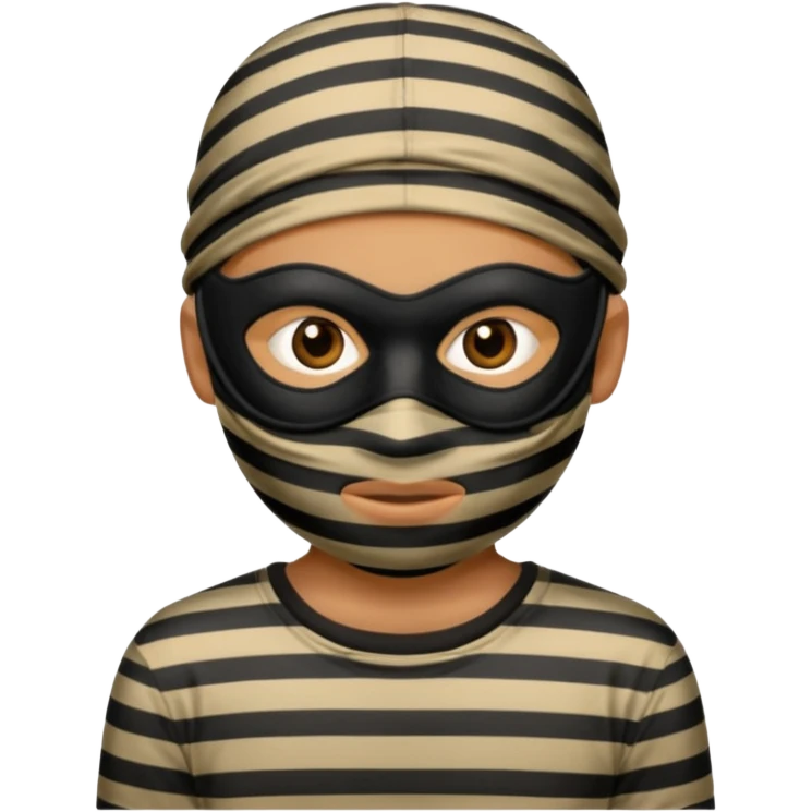 thief, with stripped shirt, facemask, thief mask. emoji