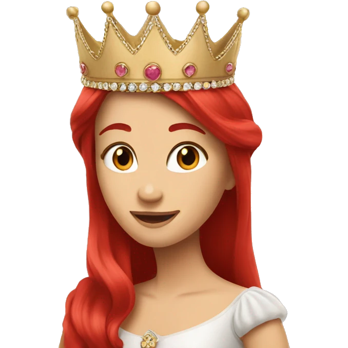 princess crown on red long hair emoji