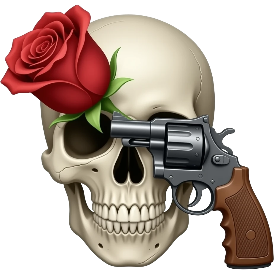 Rose gun skull emoji