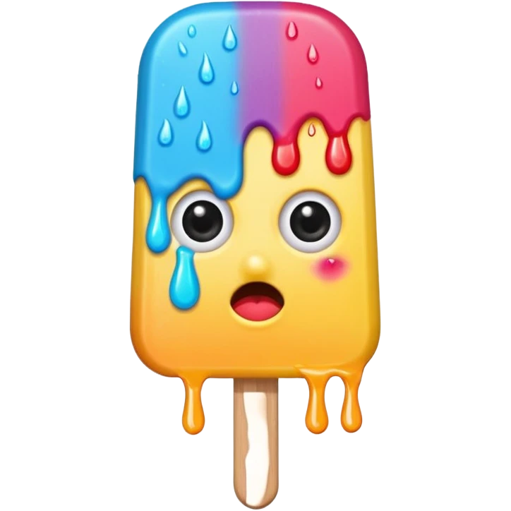 half bitten popsicle with eyes emoji